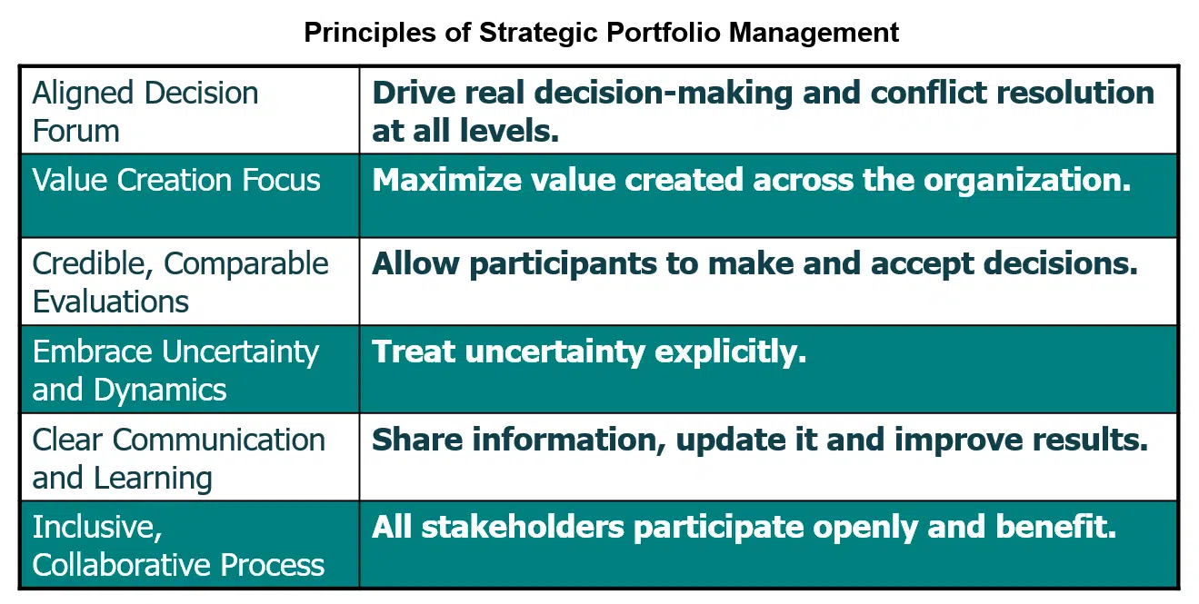 Chart: Principles of Strategic Portfolio Management