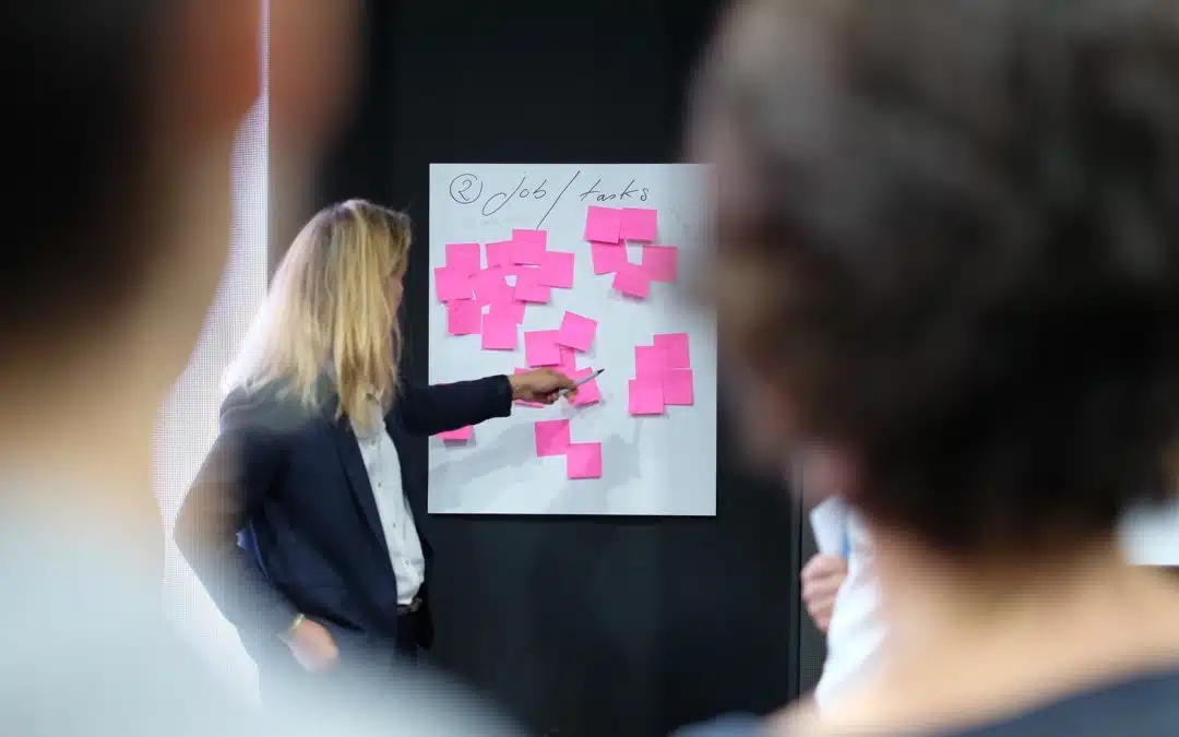 Hero background image with pink post its