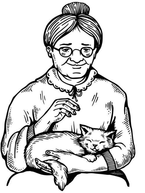 Old Woman with Cat