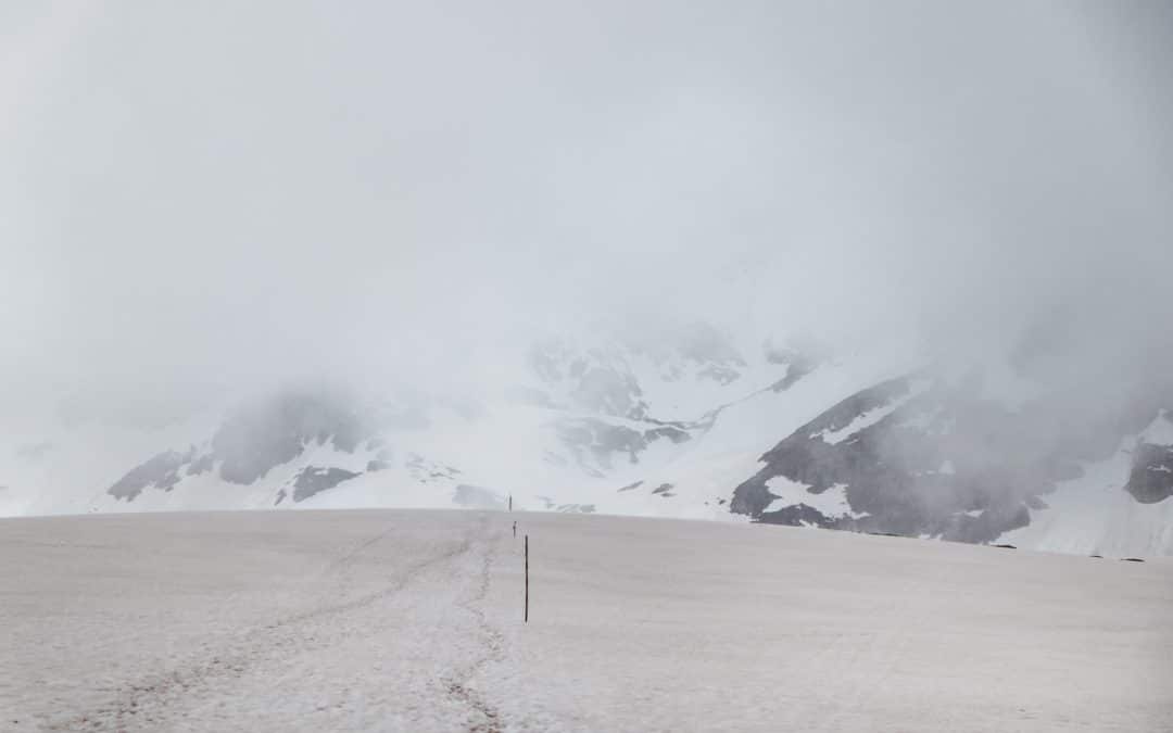 Image showing a mountain with fog and bad weather