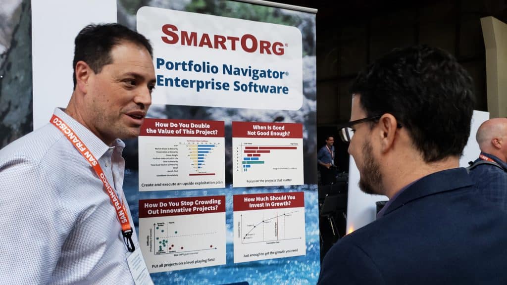 SmartOrg exhibit booth, Portfolio Navigator Enterprise Software
