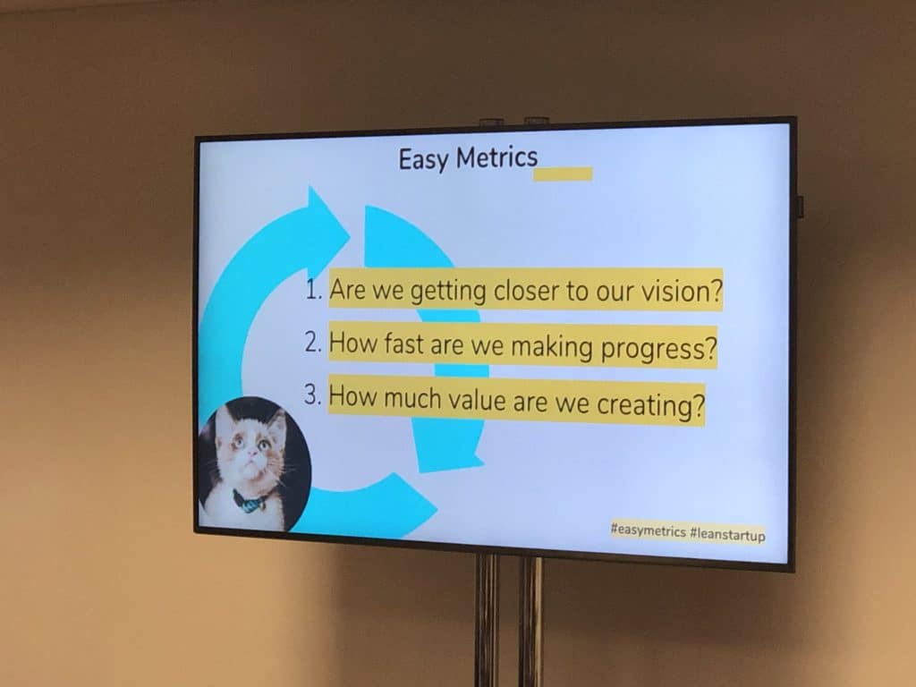 Slide of Easy Metrics at The Lean Startup Conference