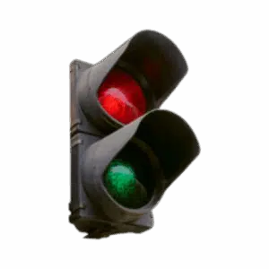 image of a traffic light with red and green only relating to article title: Red Light, Green Light: How to navigate success for incubation opportunities