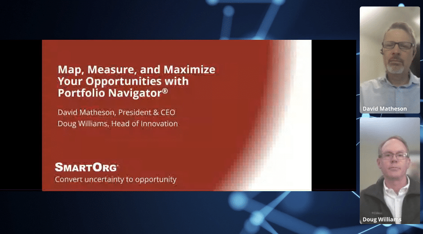 Portfolio Navigator demo webinar held on February 4, 2026, facilitated by David Matheson and Doug Williams